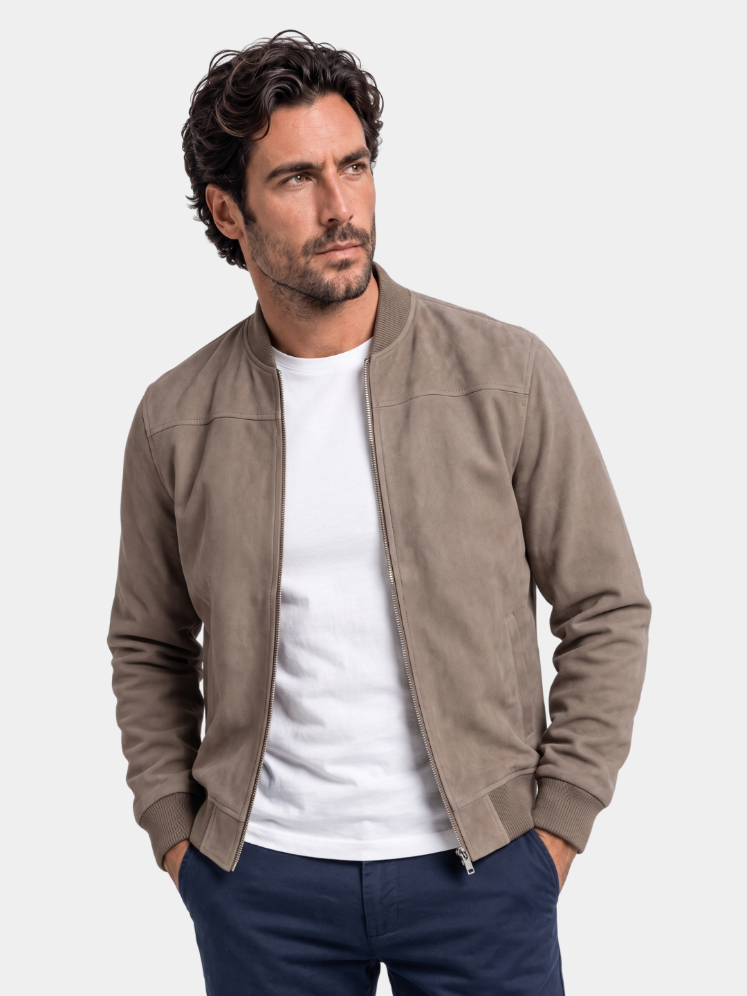Finn Suede Bomber Jacket
