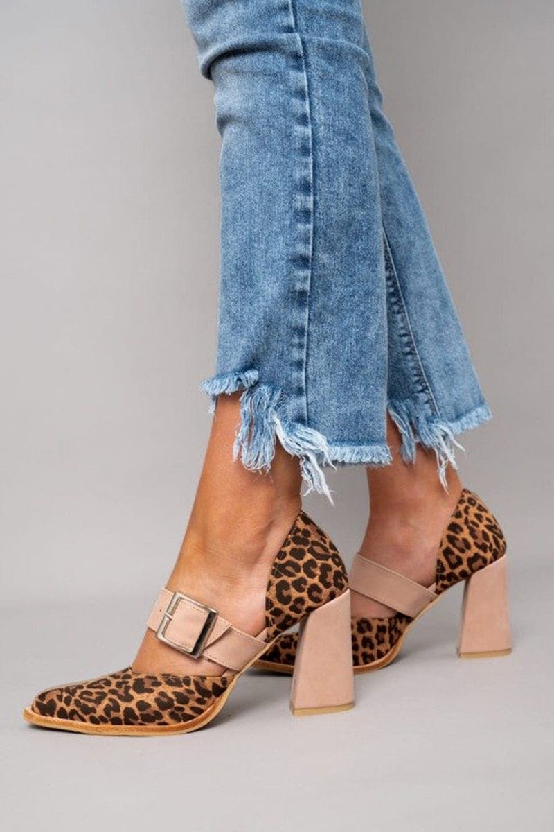 Jacqueline Leopard Block Heels