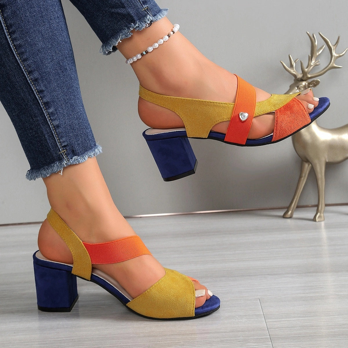 Imogen Cross-Strap Block Heels
