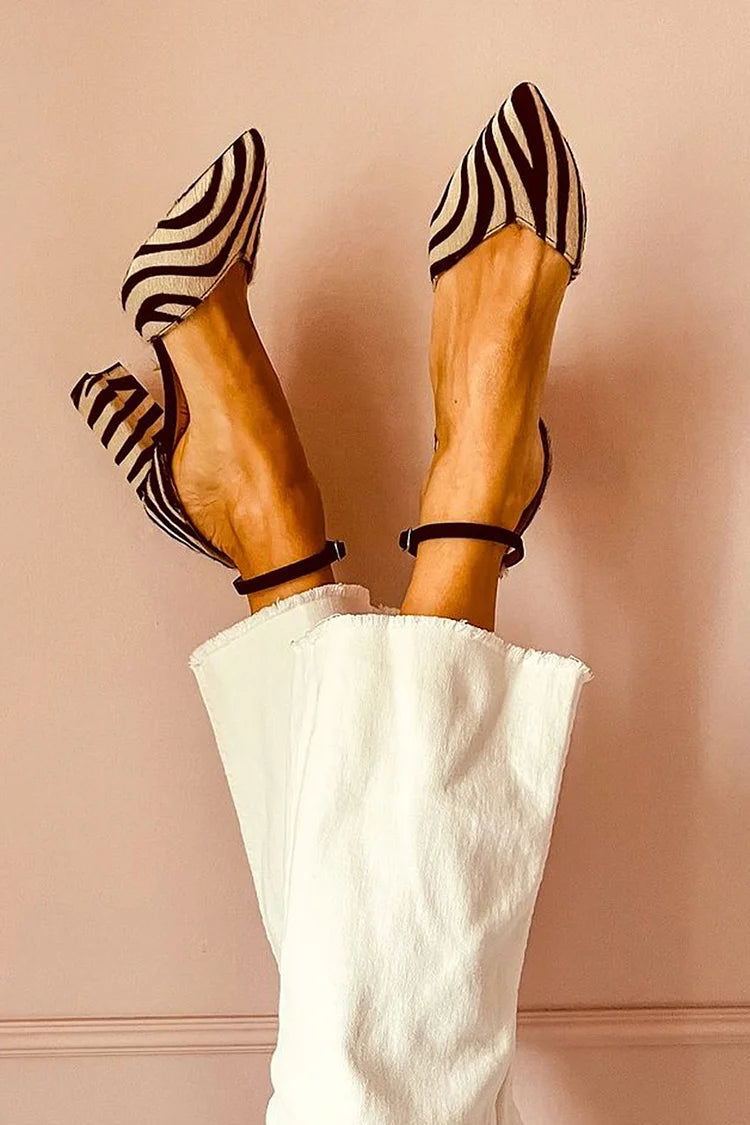 Doreen Zebra Pointed Heels