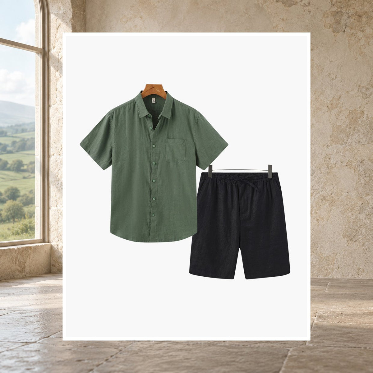 Eoin Linen Shorts Set