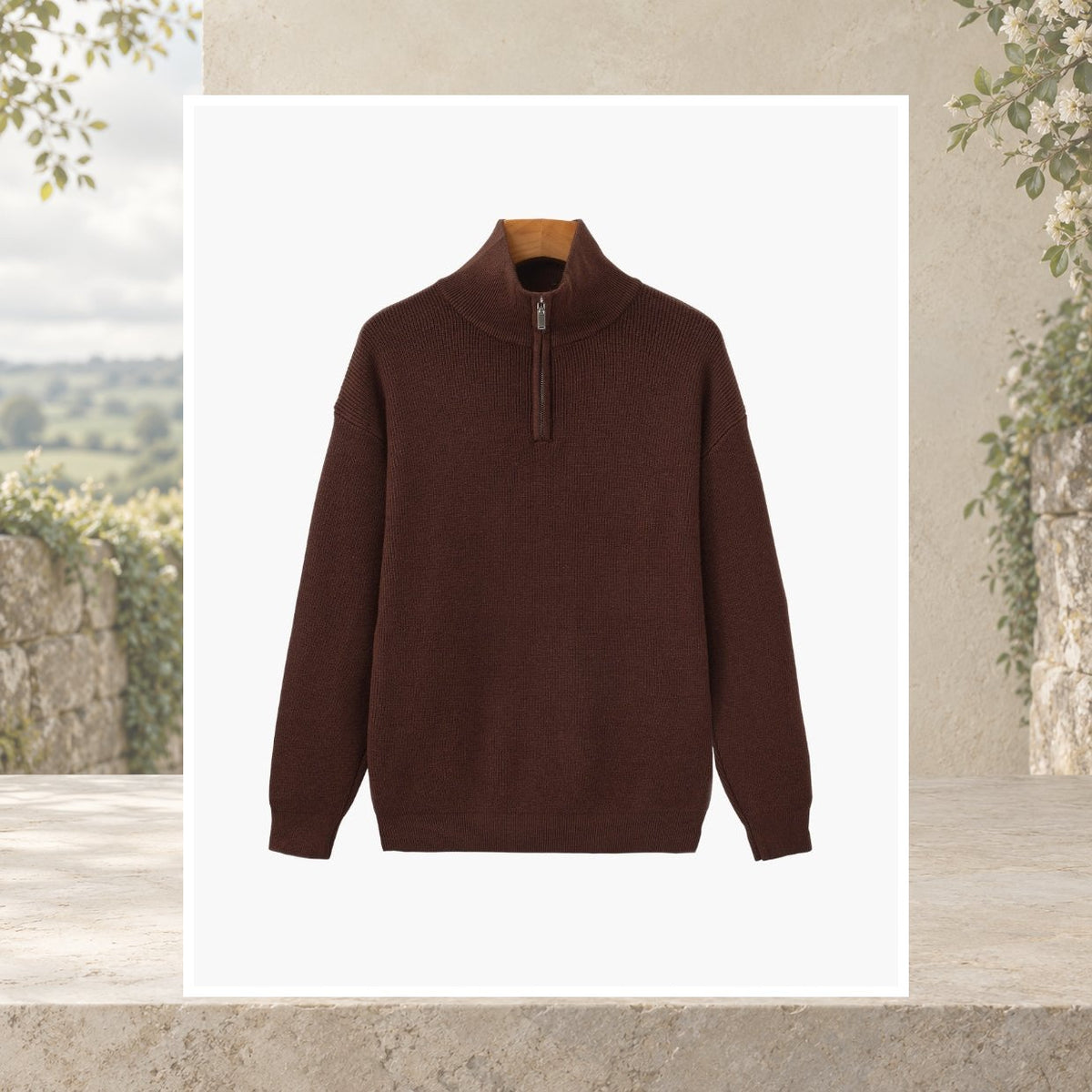 Caolan Ribbed Half-Zip Jumper