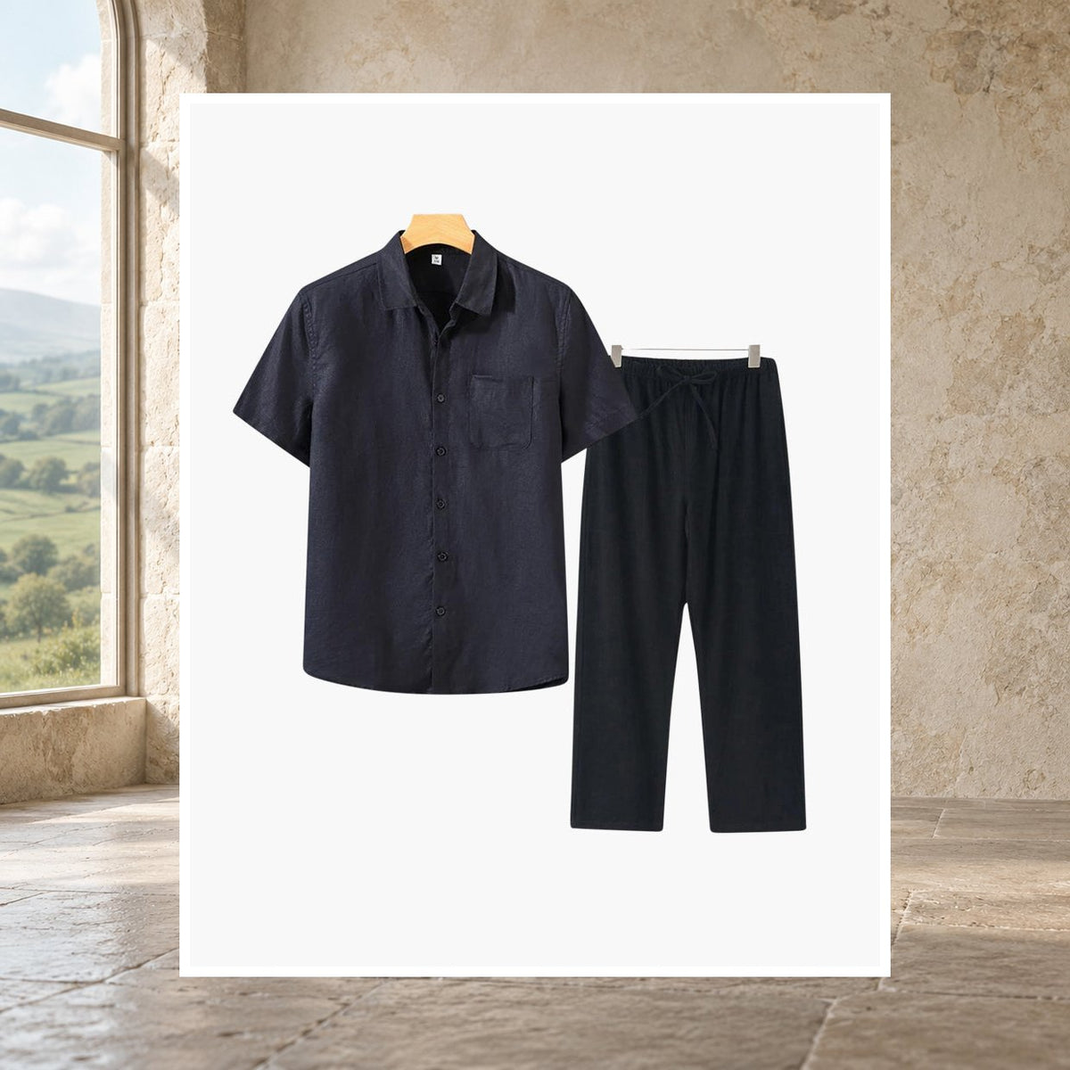 Kevin Linen Short-Sleeve Set
