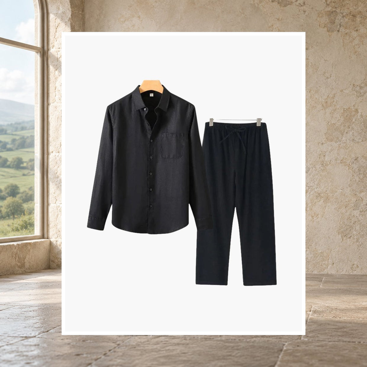 Fiachra Linen Long-Sleeve Set