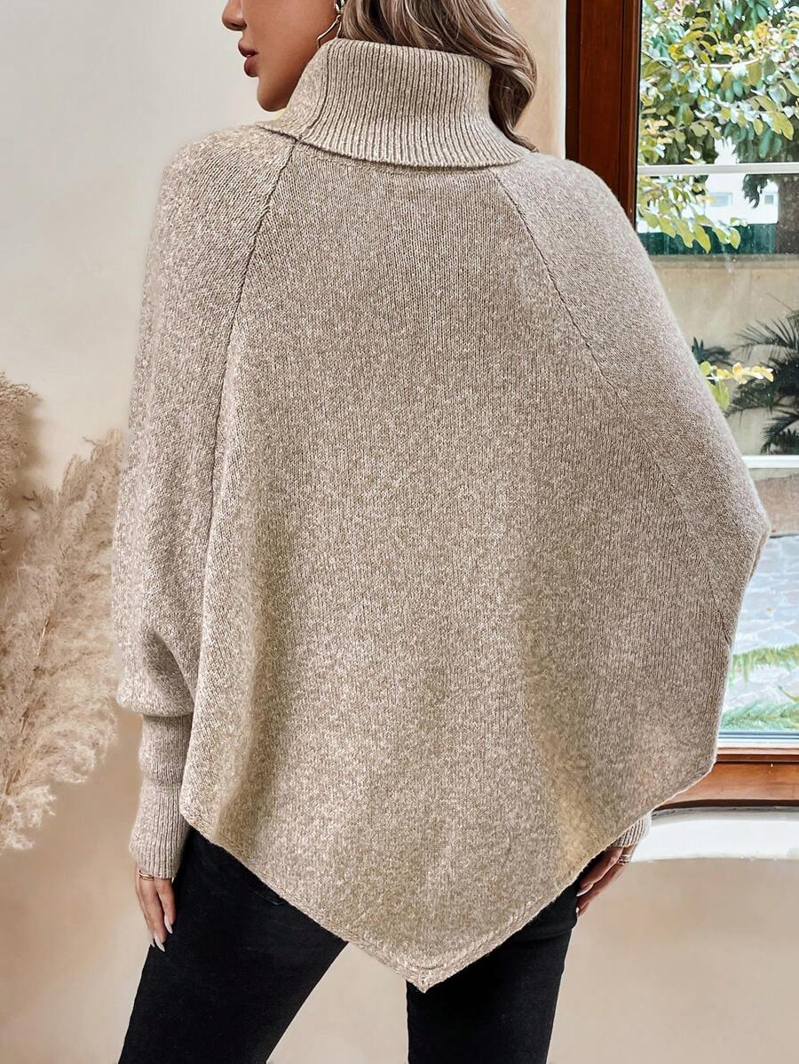 Pauline High-Neck Cable Poncho