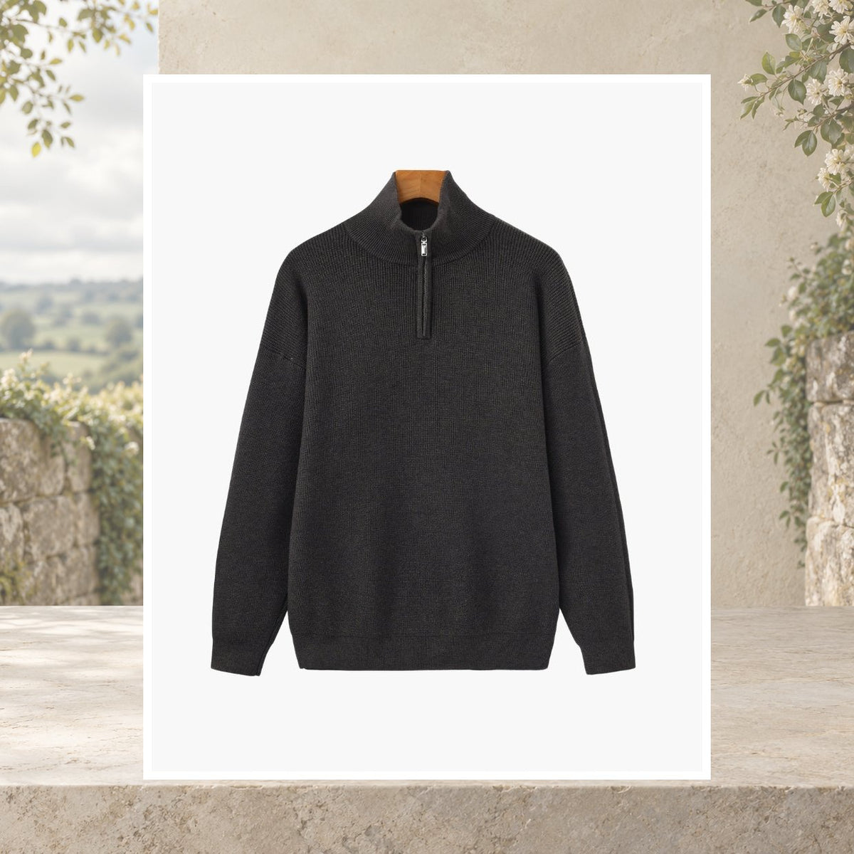 Caolan Ribbed Half-Zip Jumper