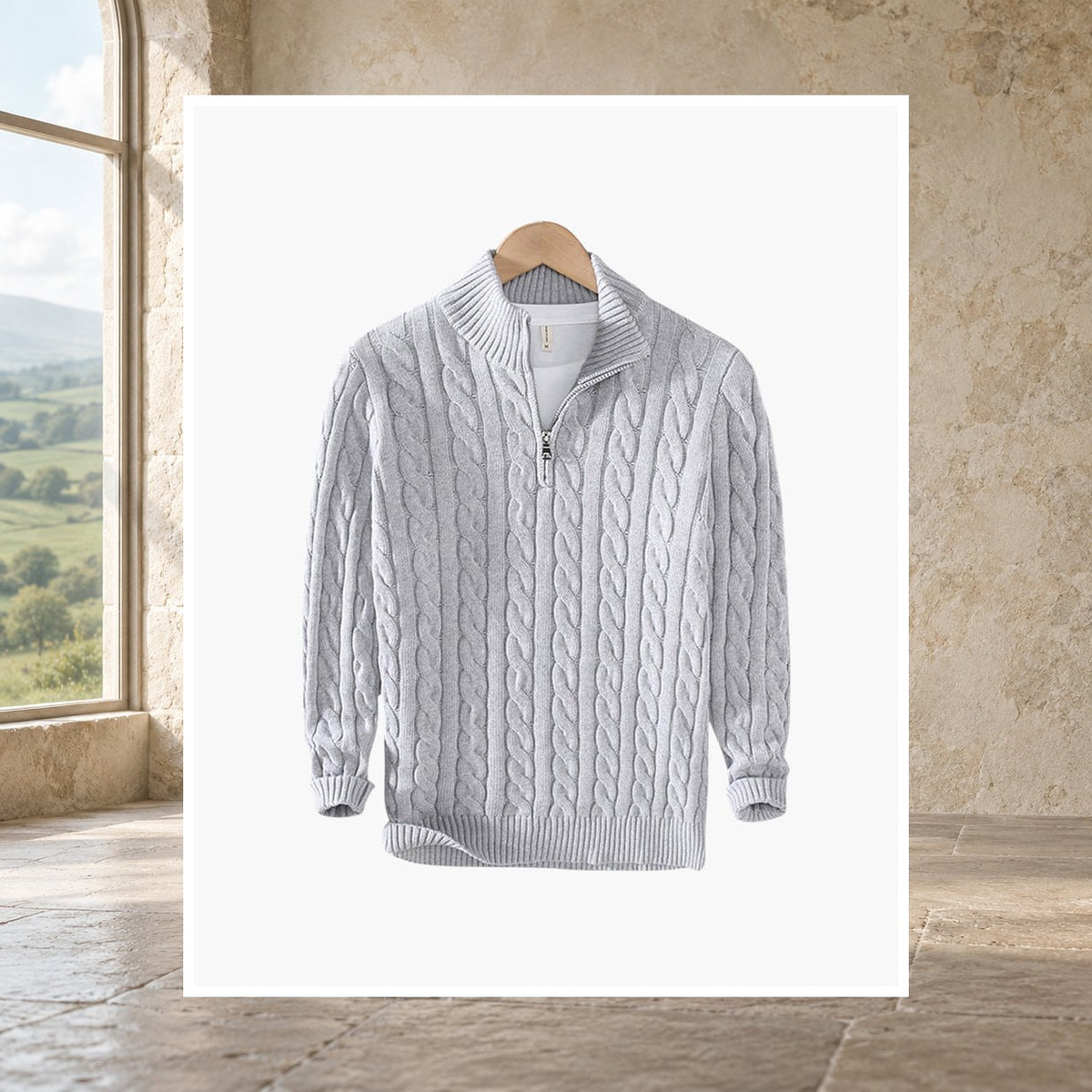 Glen Cotton Half-Zip Jumper
