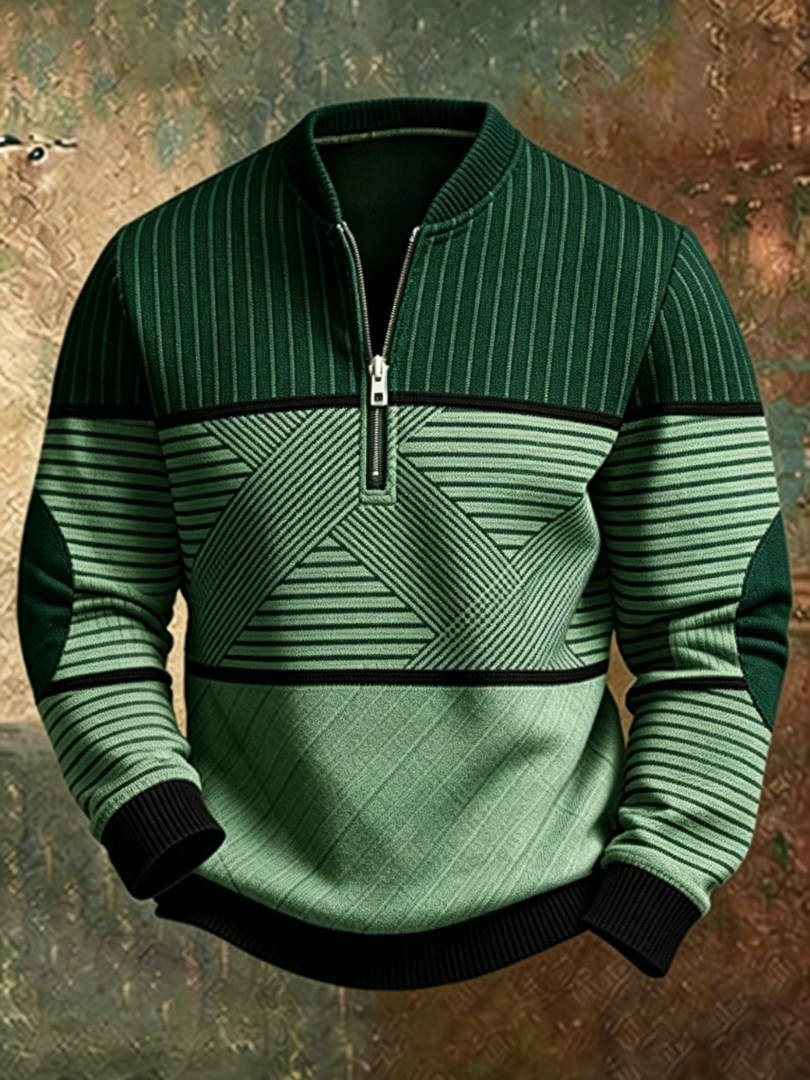 Cillian Geometric Half-Zip Jumper