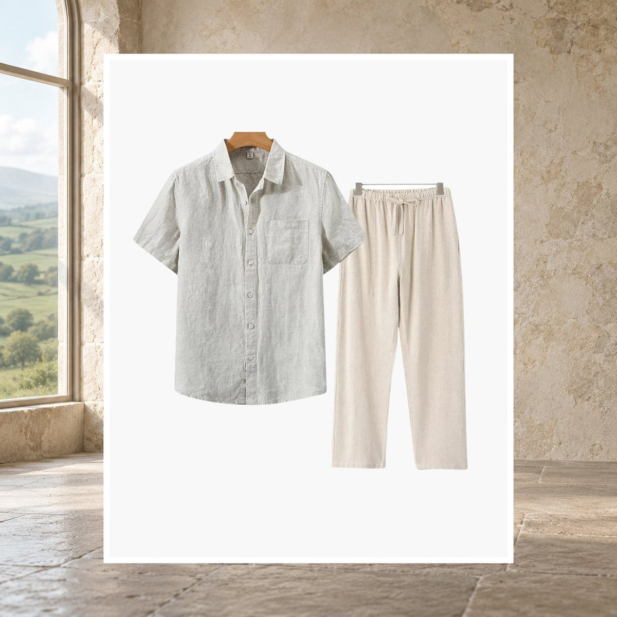 Kevin Linen Short-Sleeve Set