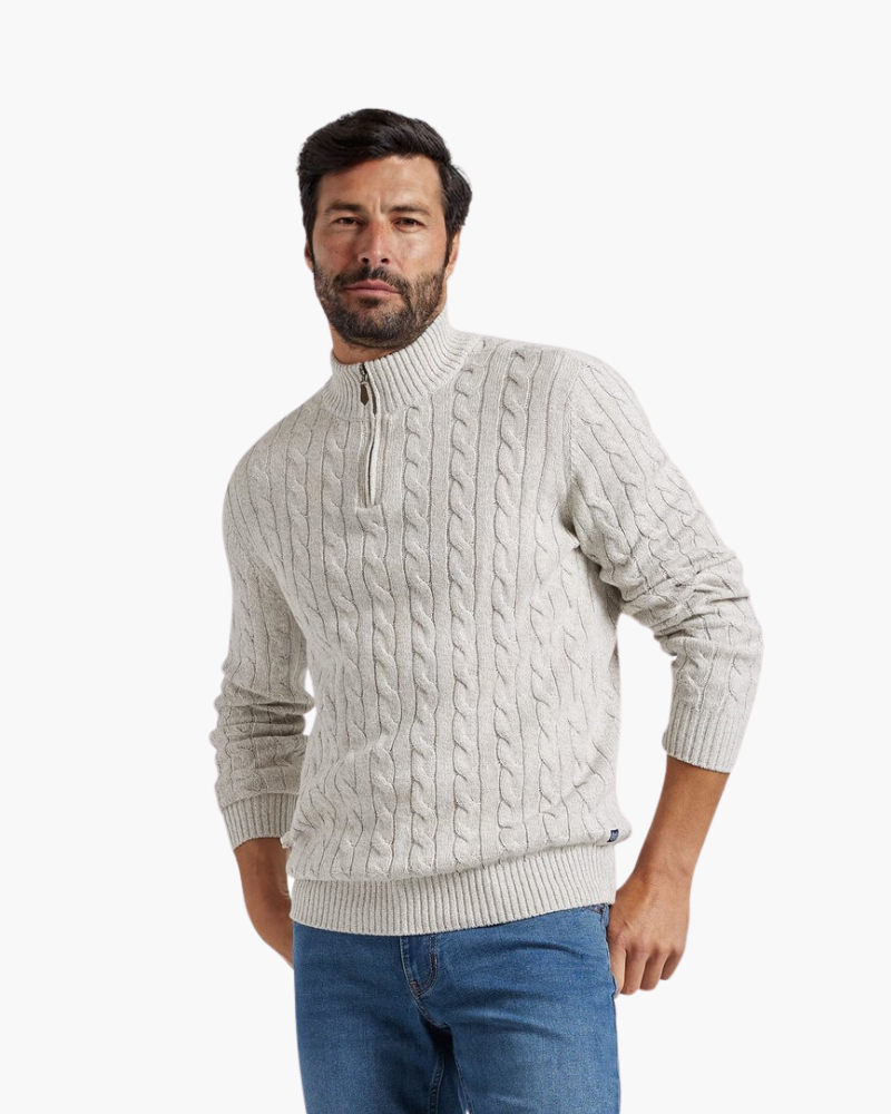 Glen Cotton Half-Zip Jumper