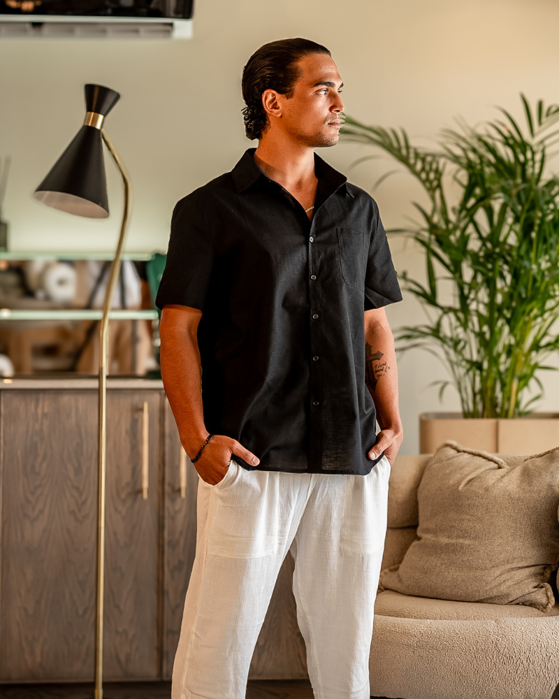 Rossa Short-Sleeve Linen Shirt
