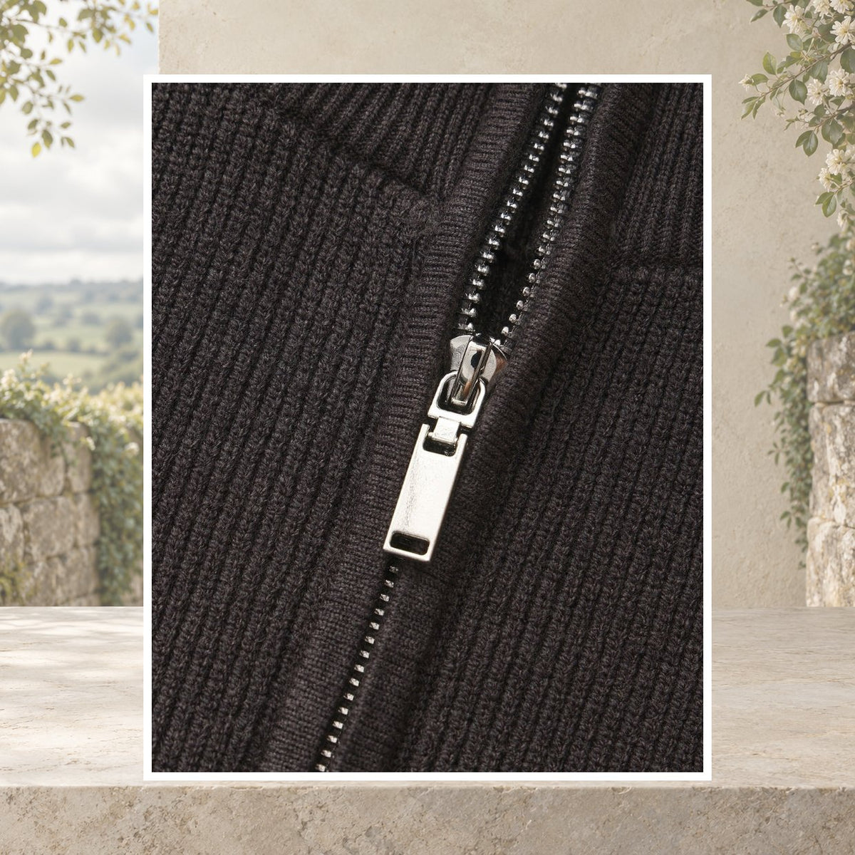 Caolan Ribbed Half-Zip Jumper