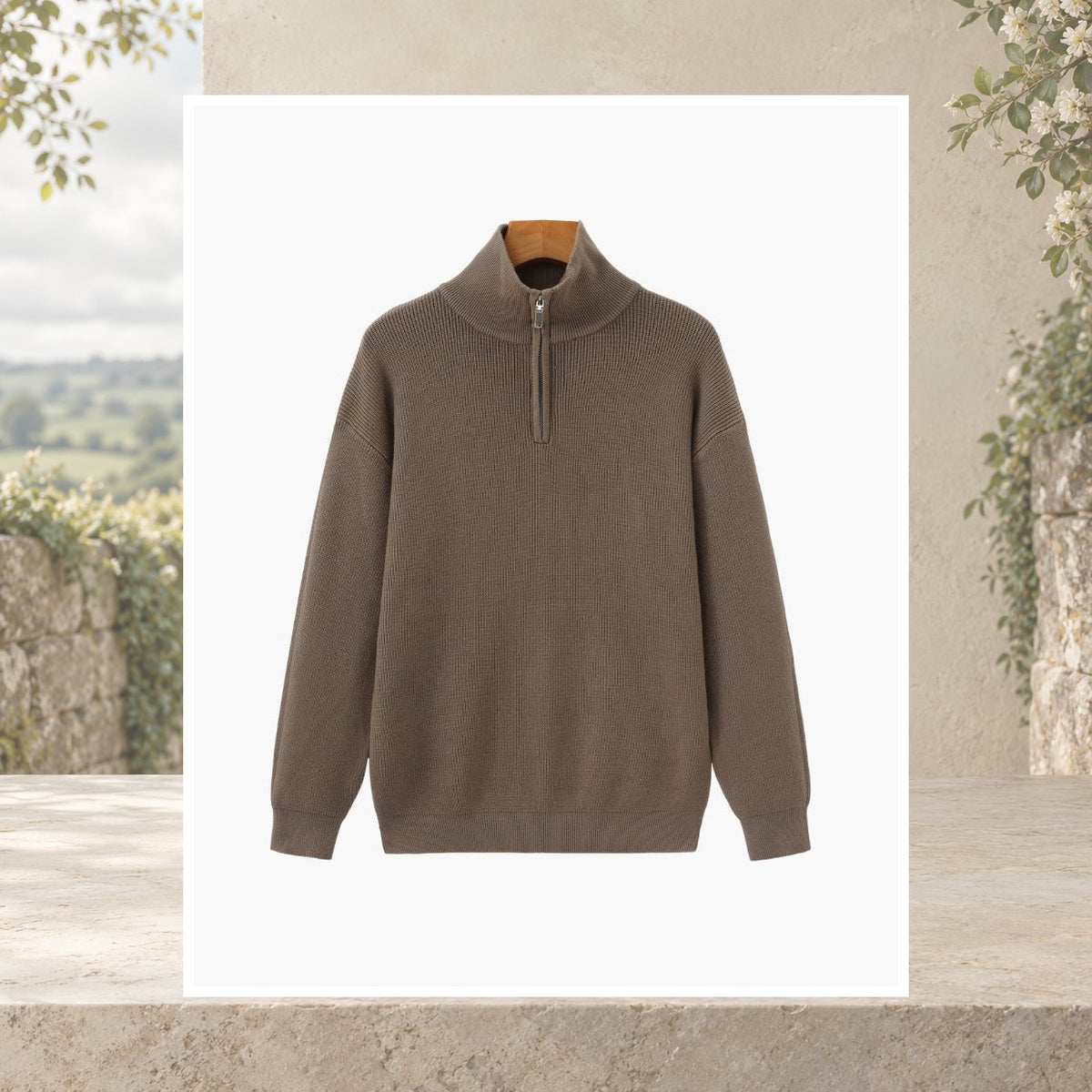 Caolan Ribbed Half-Zip Jumper