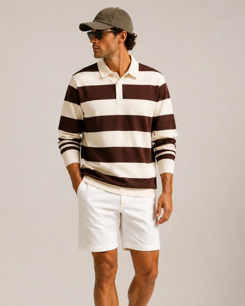 Ruairi Vintage Stripe Rugby Polo