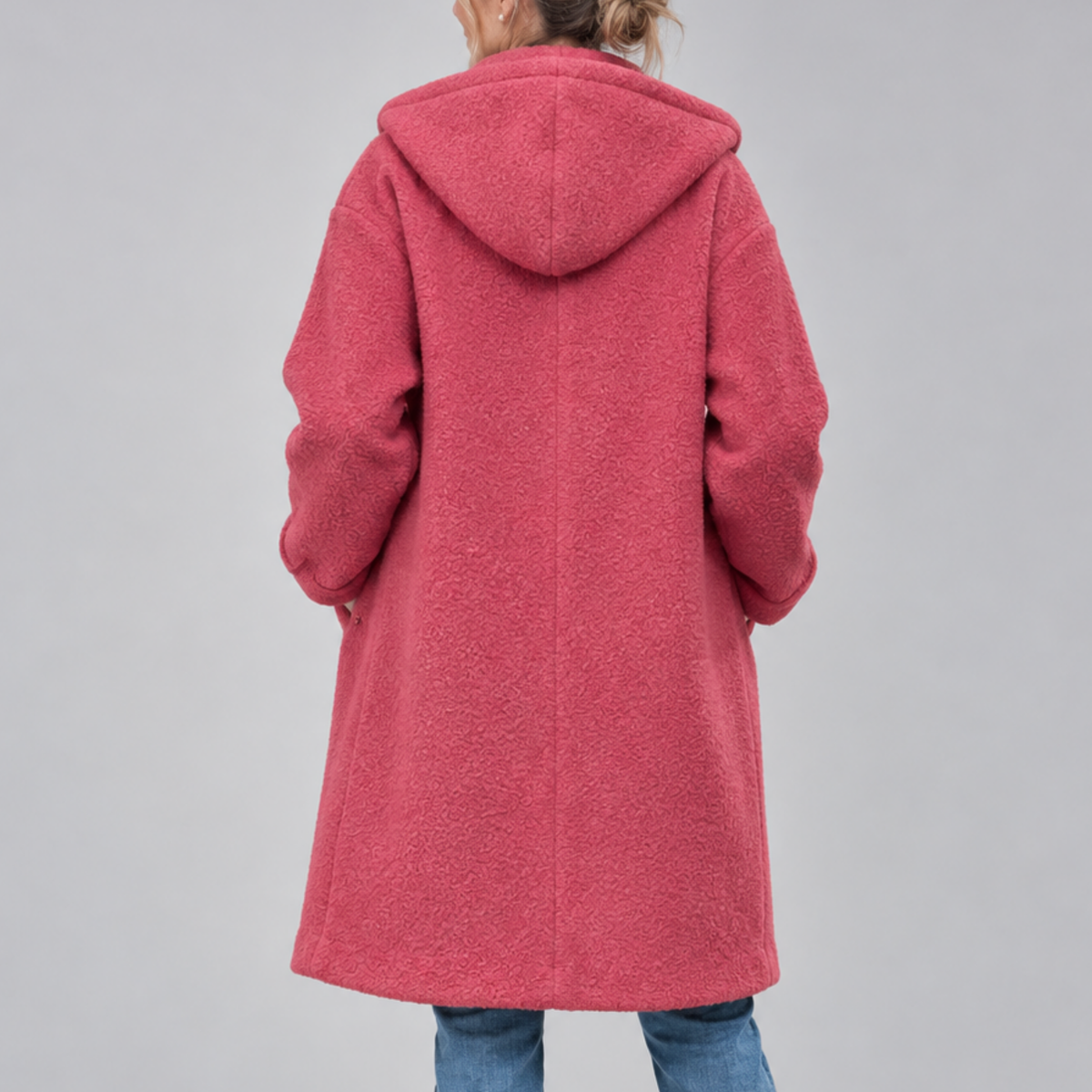 Ava Hooded Textured Coat