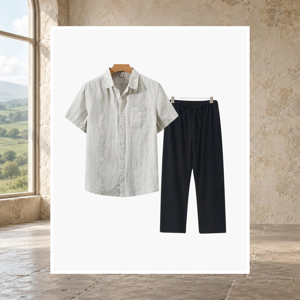 Kevin Linen Short-Sleeve Set