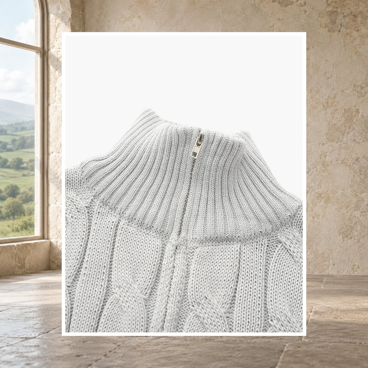 Glen Cotton Half-Zip Jumper