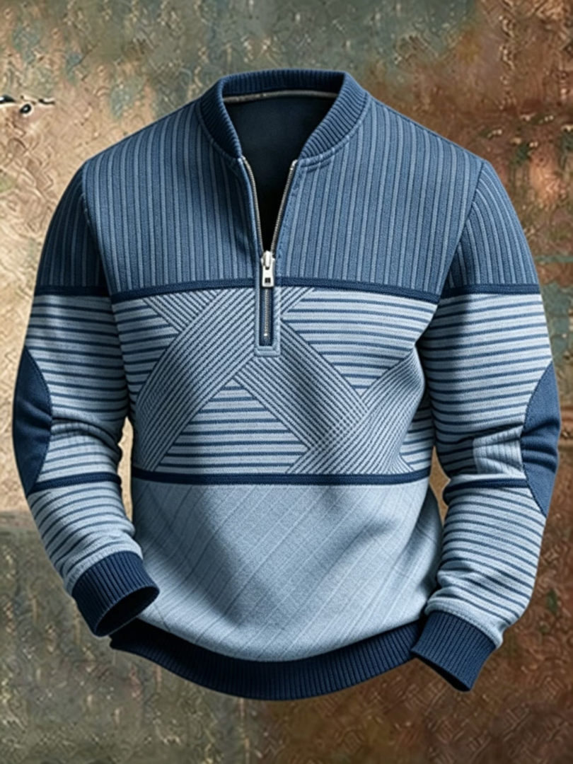 Cillian Geometric Half-Zip Jumper