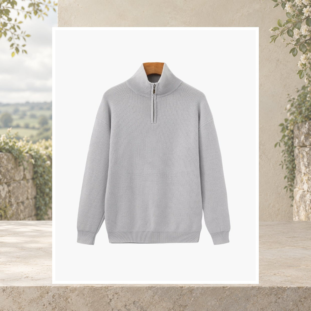 Caolan Ribbed Half-Zip Jumper