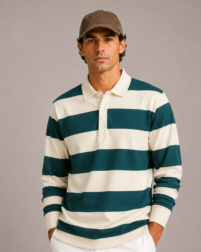 Ruairi Vintage Stripe Rugby Polo