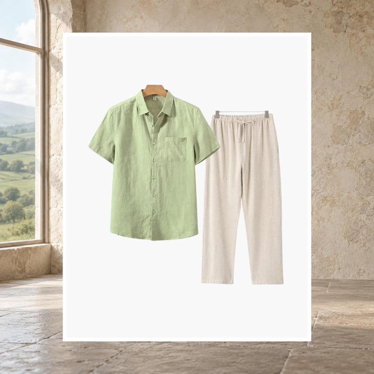 Kevin Linen Short-Sleeve Set
