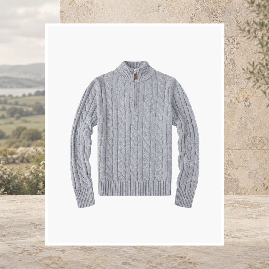 Aoibhinn Cotton Half-Zip Sweater