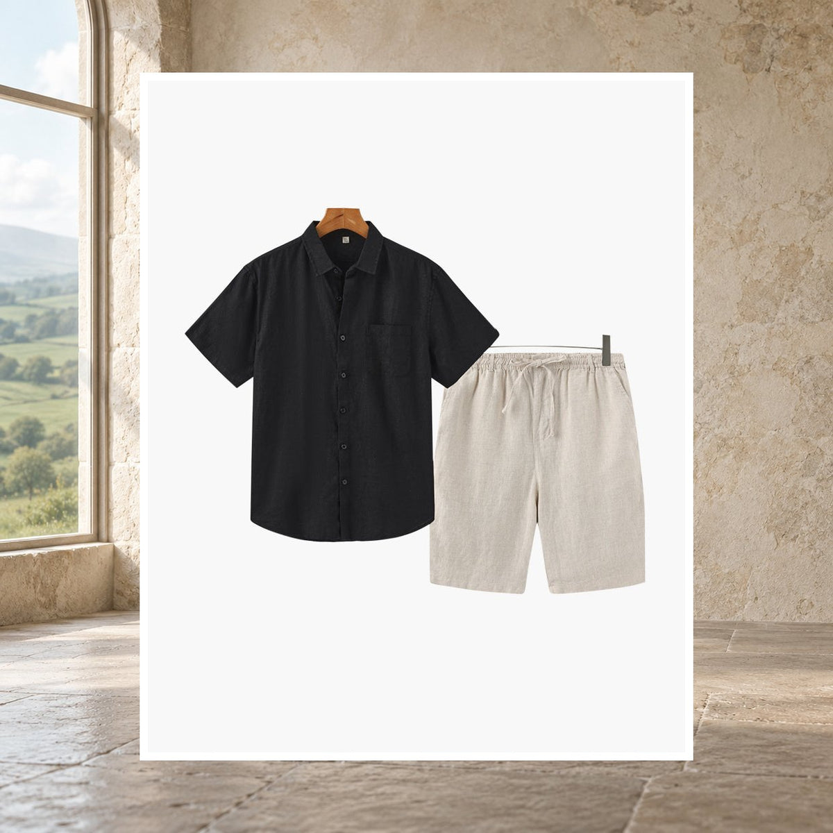Eoin Linen Shorts Set