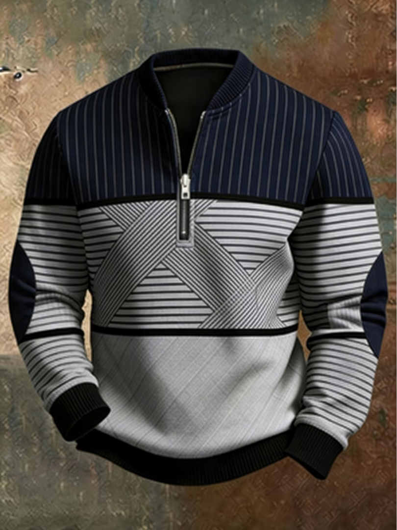 Cillian Geometric Half-Zip Jumper