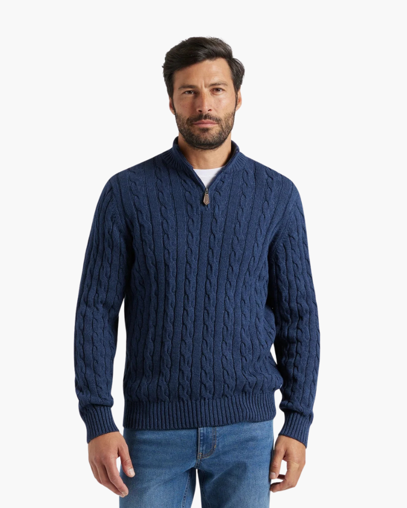 Glen Cotton Half-Zip Jumper