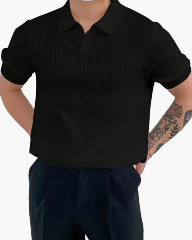 Neil Ribbed Cotton Polo
