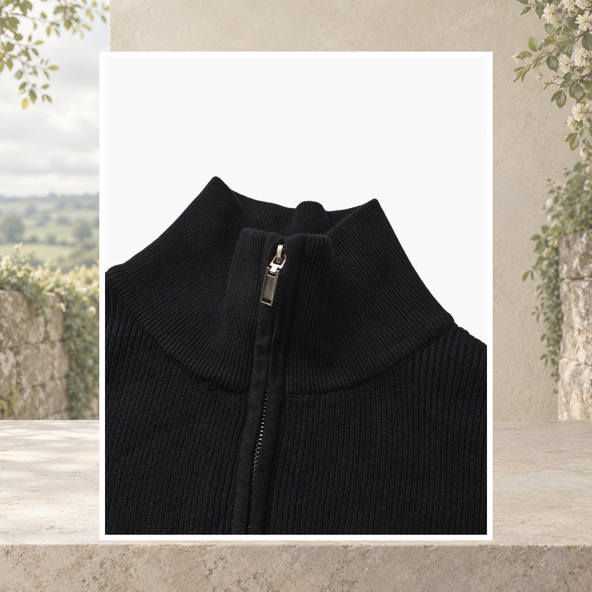 Caolan Ribbed Half-Zip Jumper