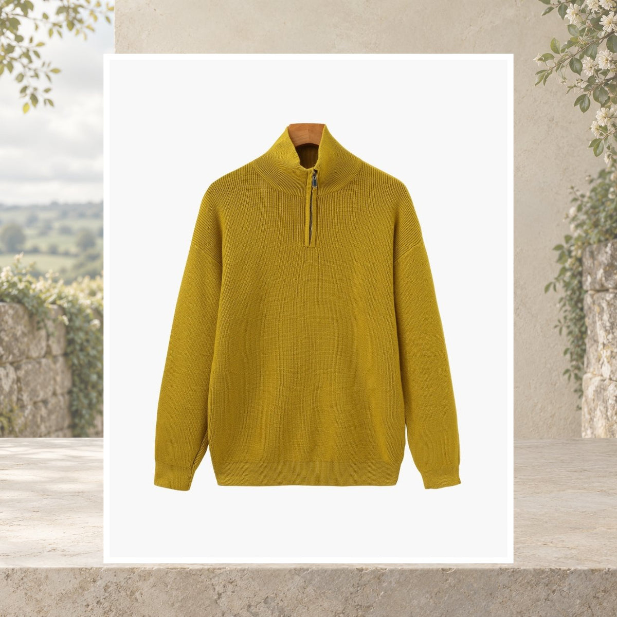 Caolan Ribbed Half-Zip Jumper