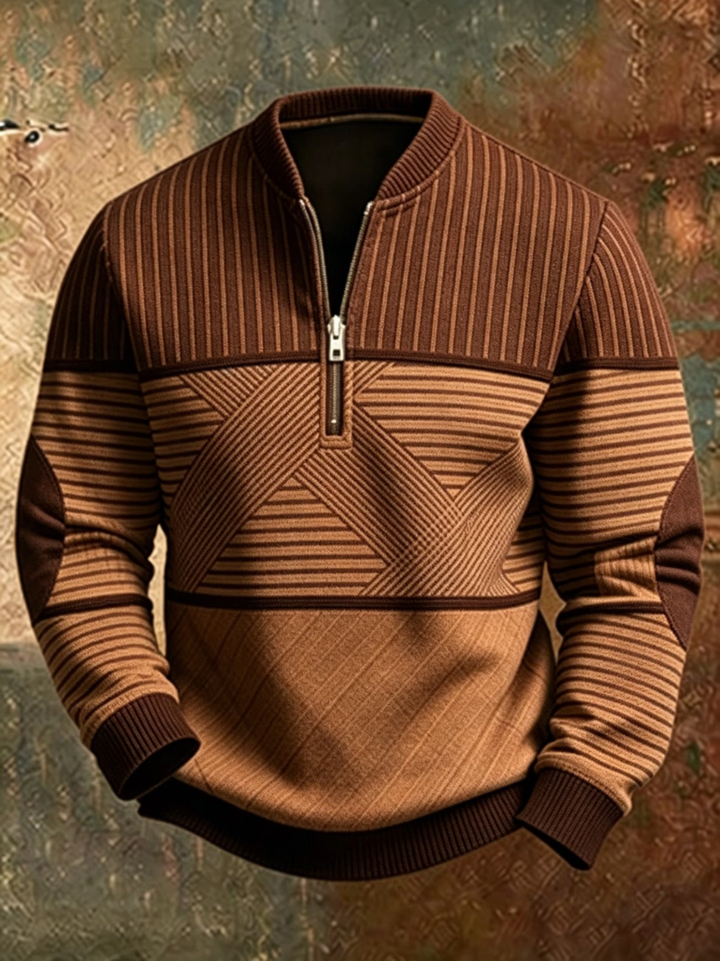Cillian Geometric Half-Zip Jumper