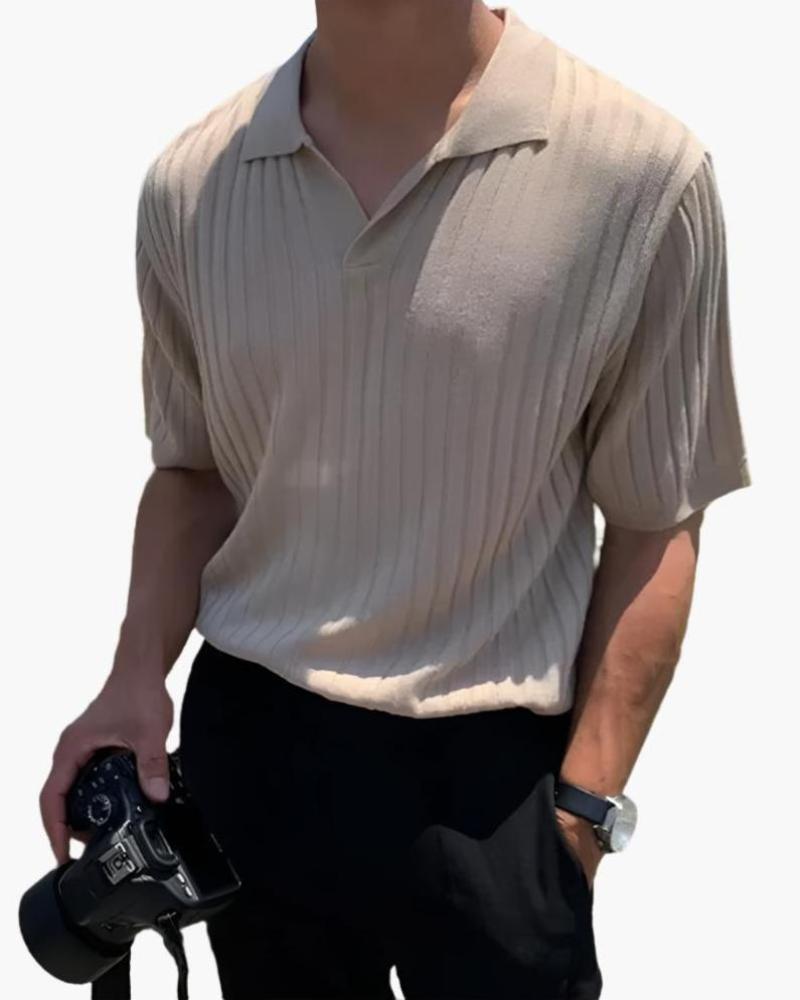 Neil Ribbed Cotton Polo
