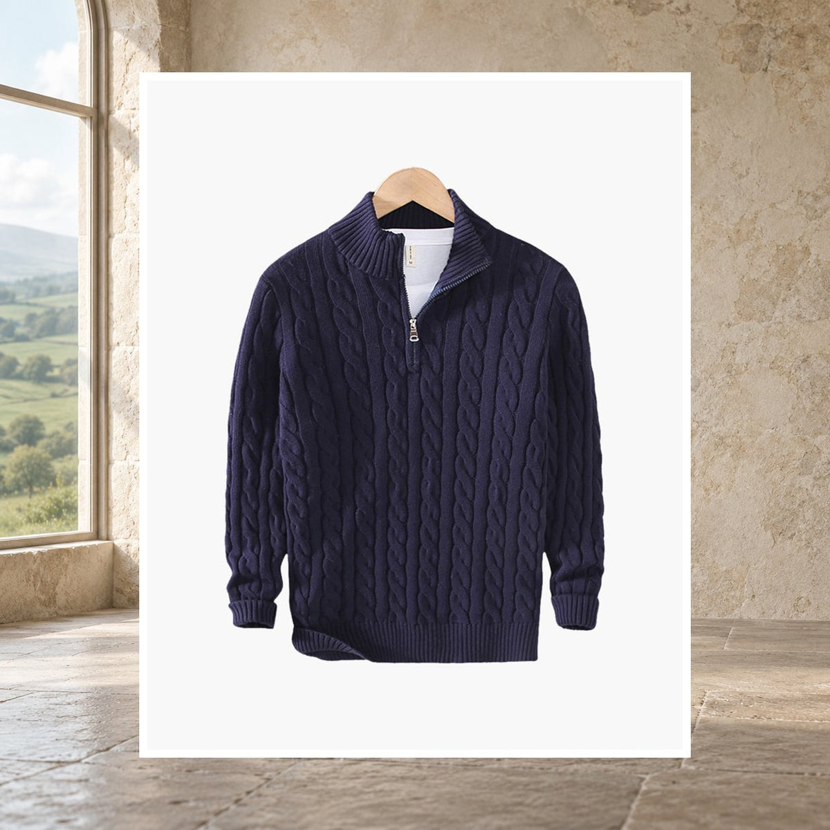 Glen Cotton Half-Zip Jumper