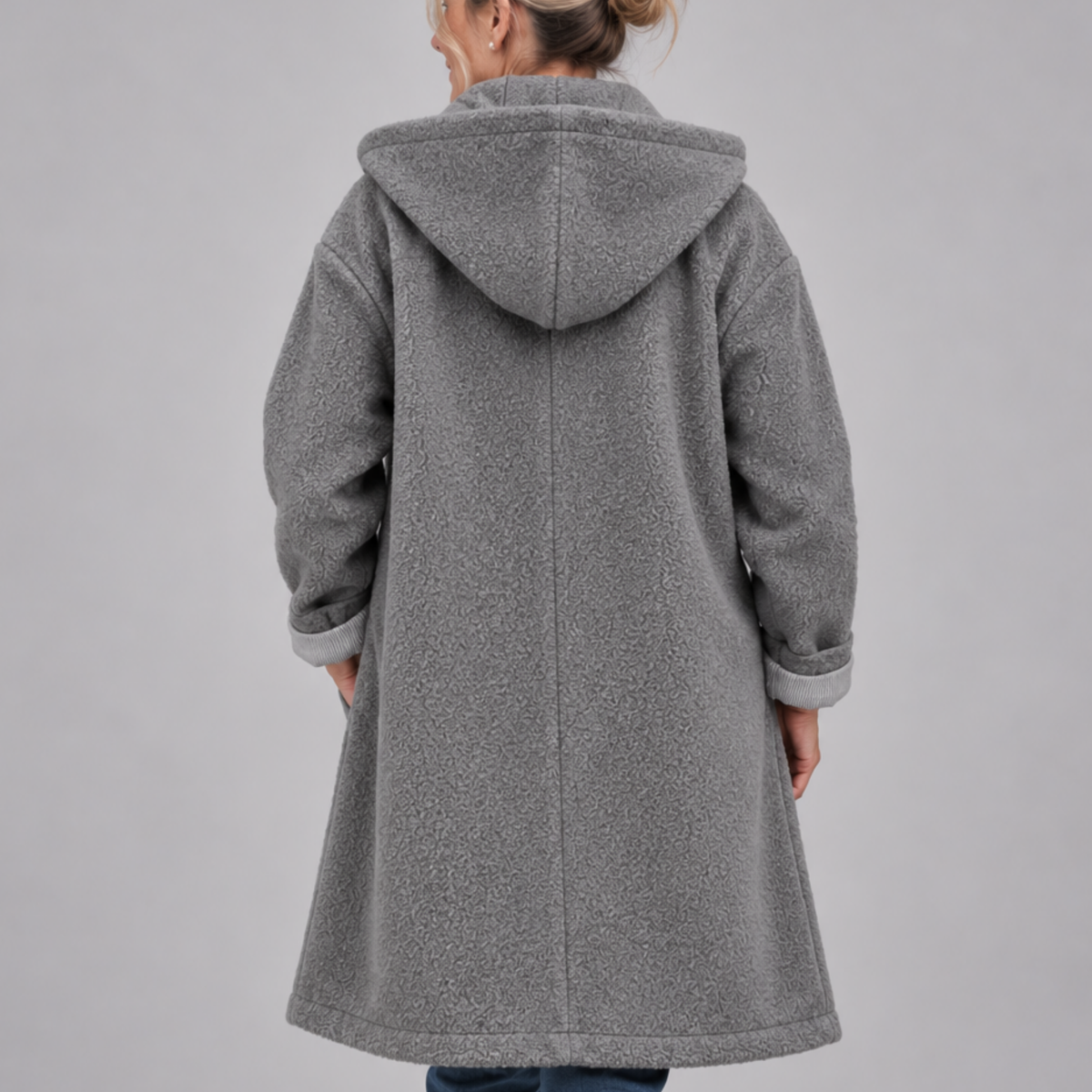 Ava Hooded Textured Coat