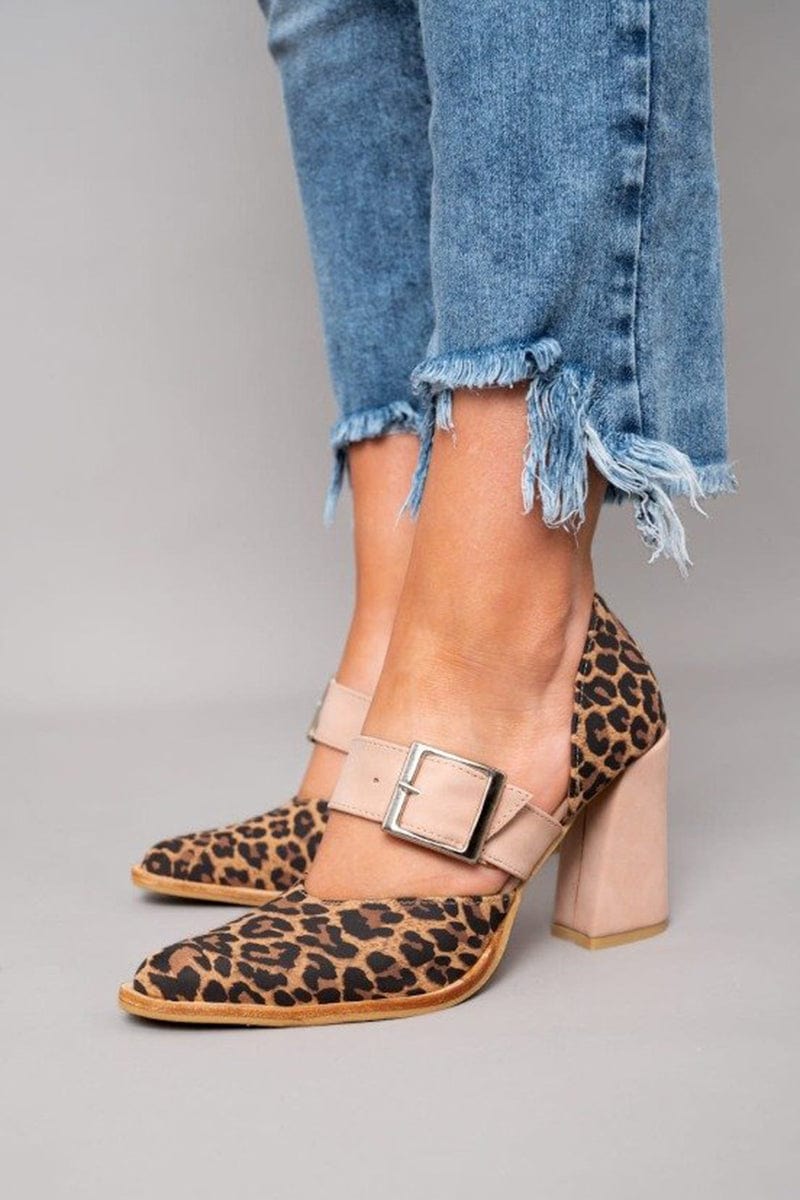 Jacqueline Leopard Block Heels