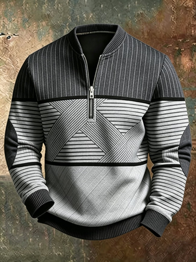 Cillian Geometric Half-Zip Jumper
