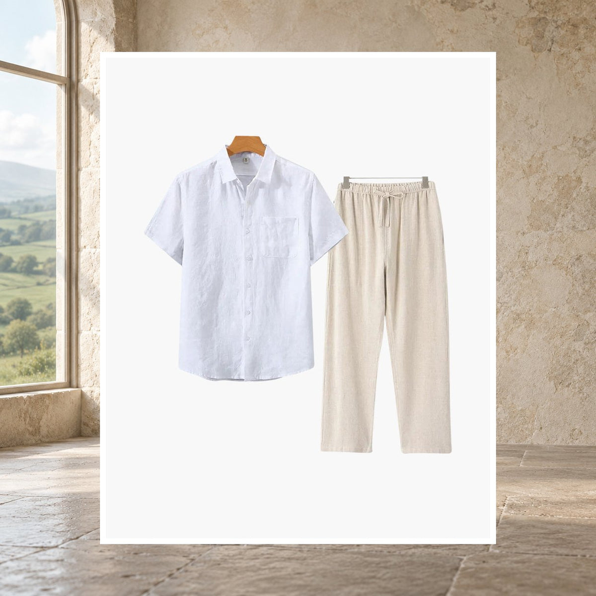 Kevin Linen Short-Sleeve Set