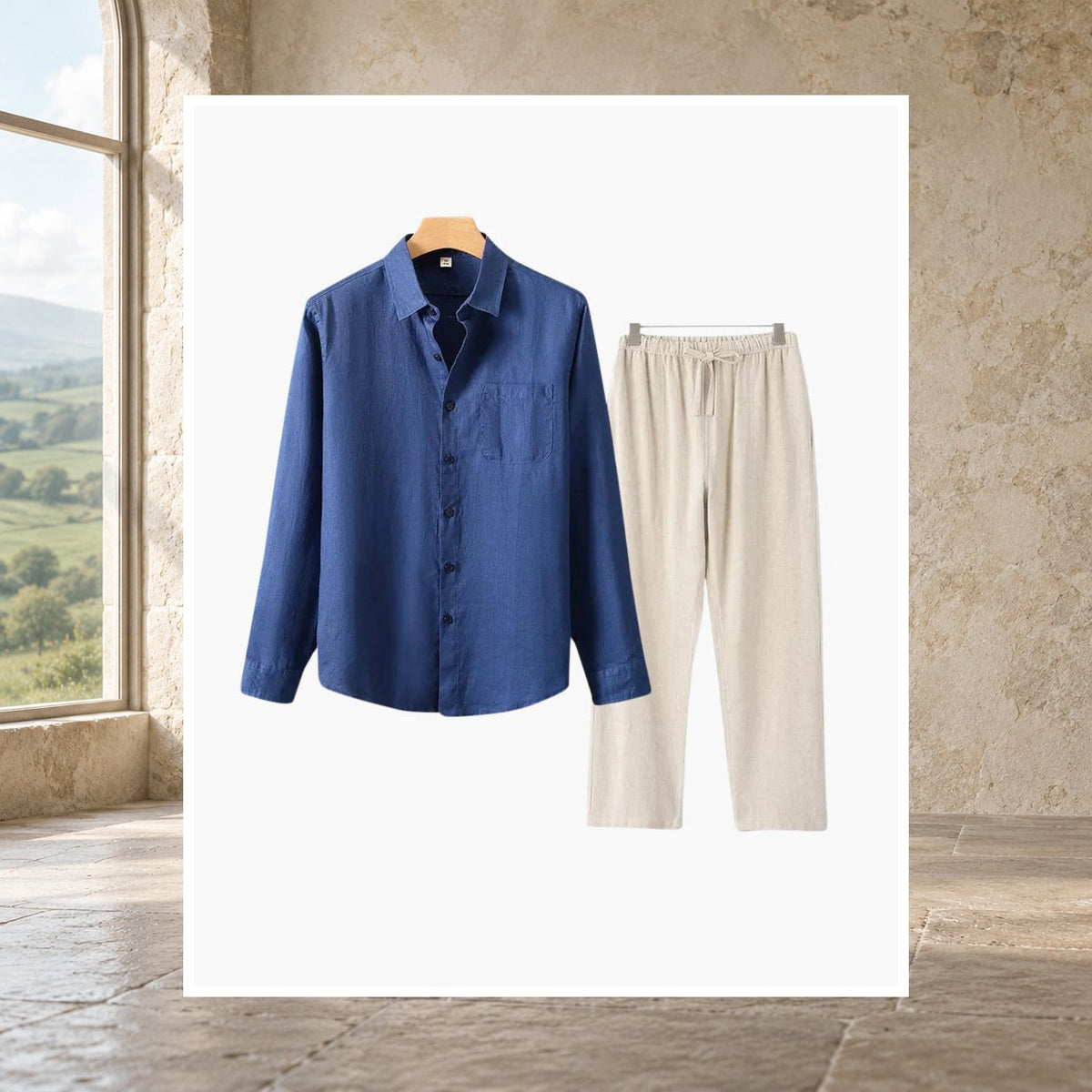 Fiachra Linen Long-Sleeve Set
