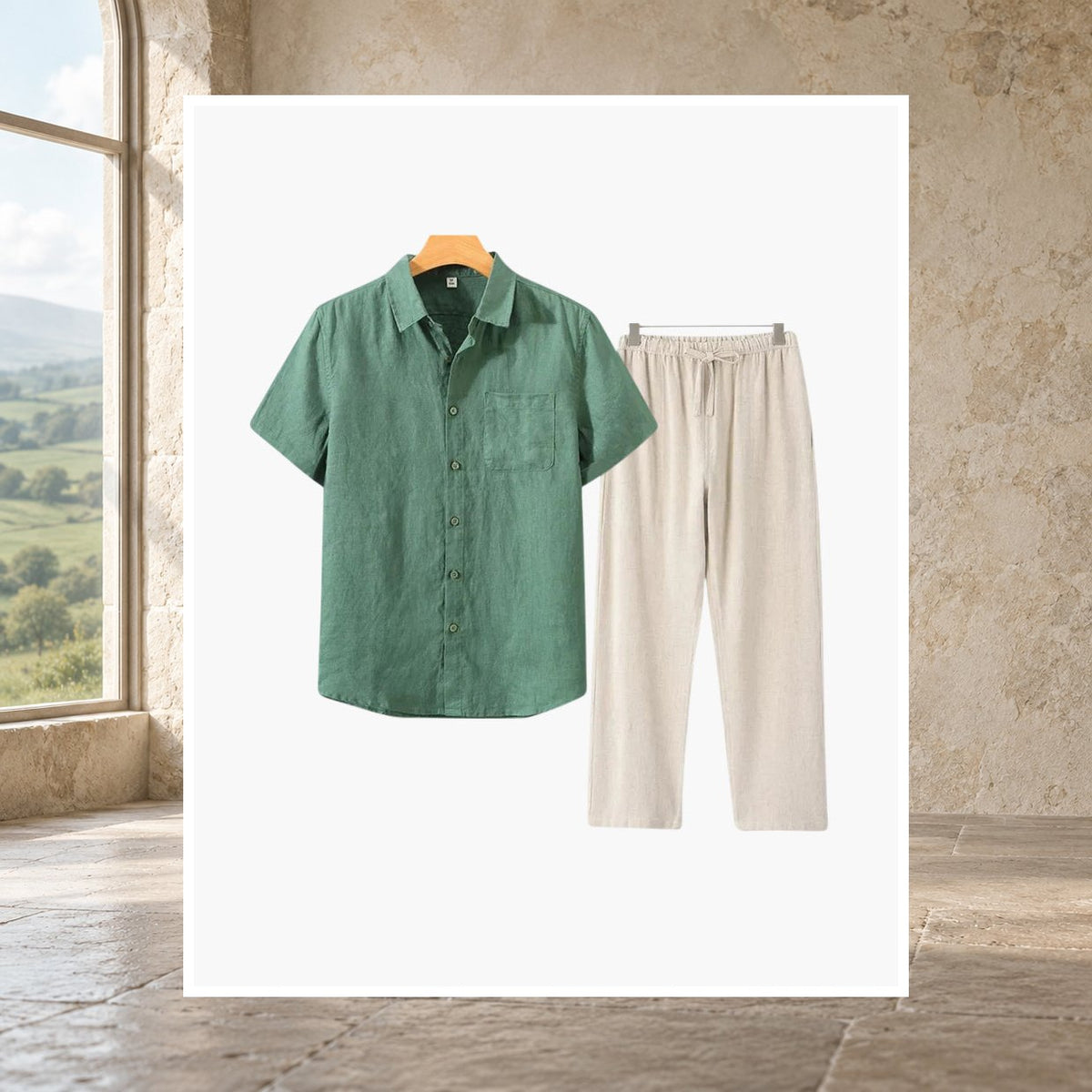 Kevin Linen Short-Sleeve Set