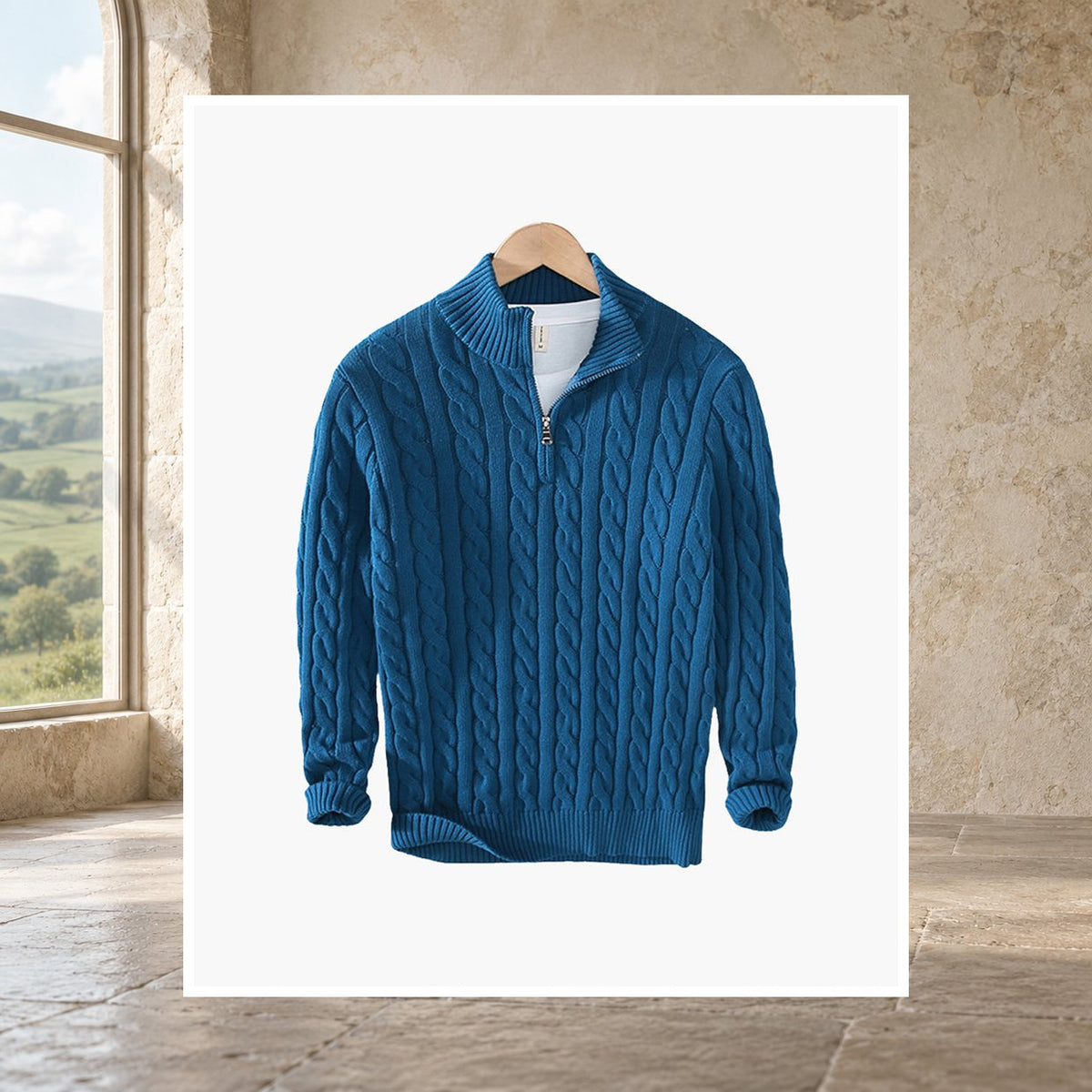 Glen Cotton Half-Zip Jumper