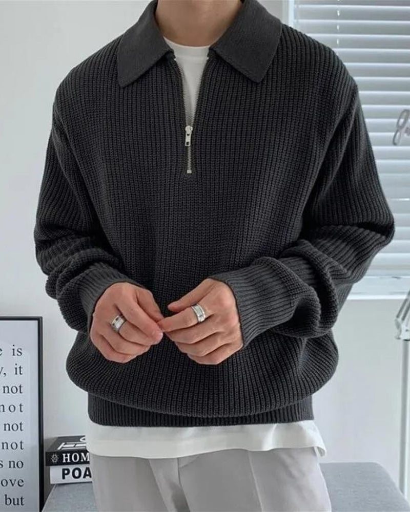 Gavin Cotton Half-Zip Jumper