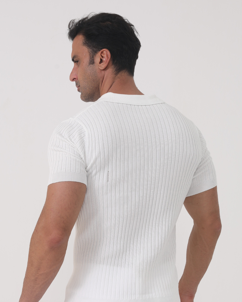 Neil Ribbed Cotton Polo