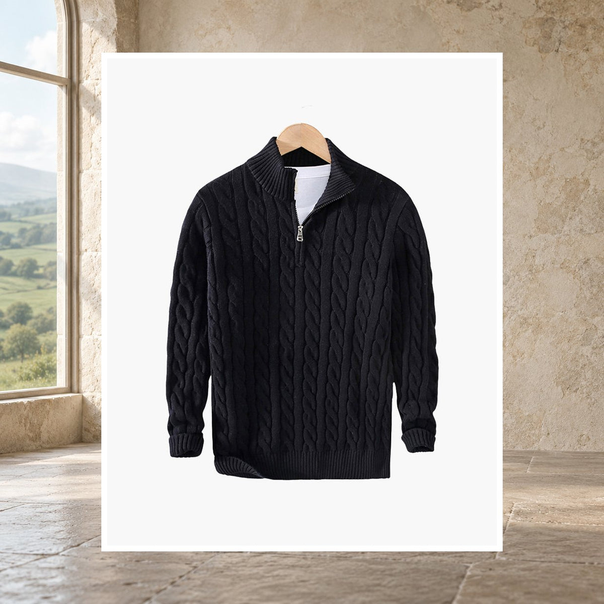 Glen Cotton Half-Zip Jumper