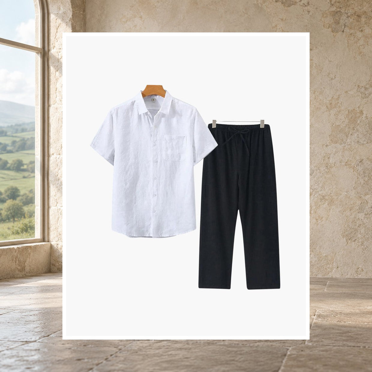 Kevin Linen Short-Sleeve Set