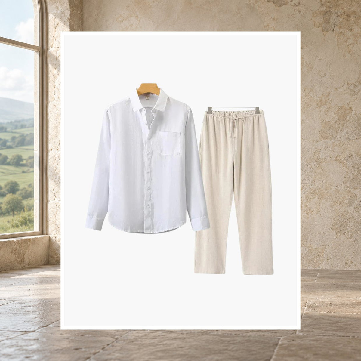 Fiachra Linen Long-Sleeve Set