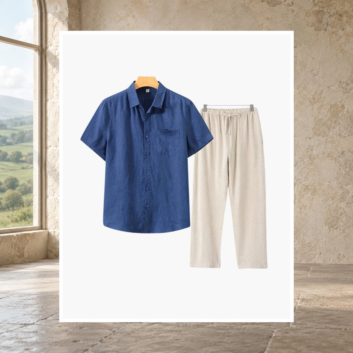 Kevin Linen Short-Sleeve Set