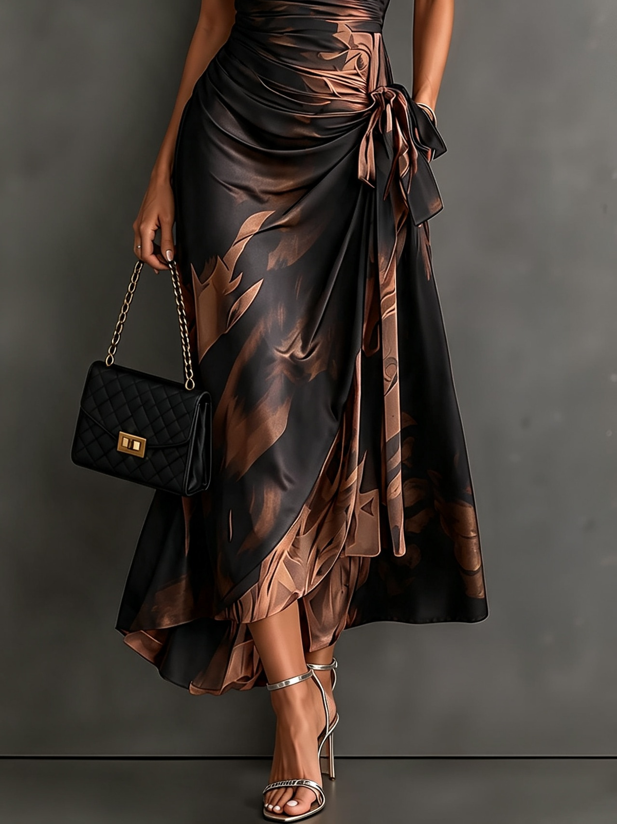 Marchesa | Abstract Print Wrap Maxi Dress