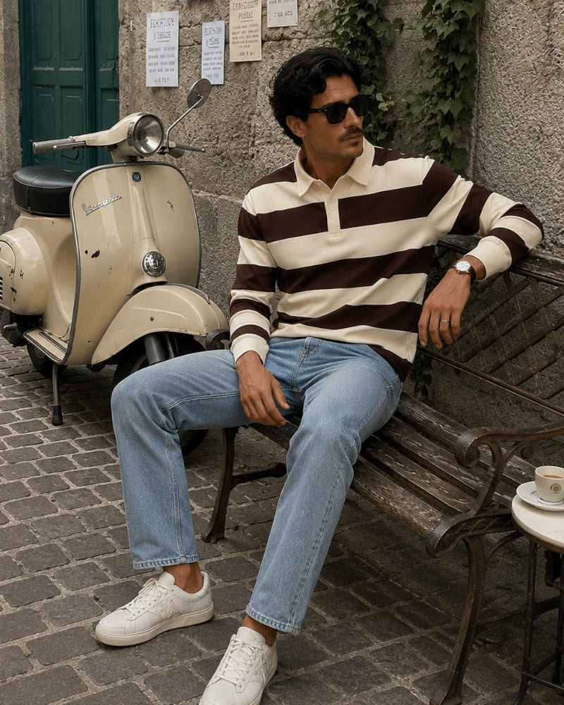 Ruairi Vintage Stripe Rugby Polo
